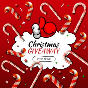 christmas giveaway vector template candy cane patterns online holiday contest